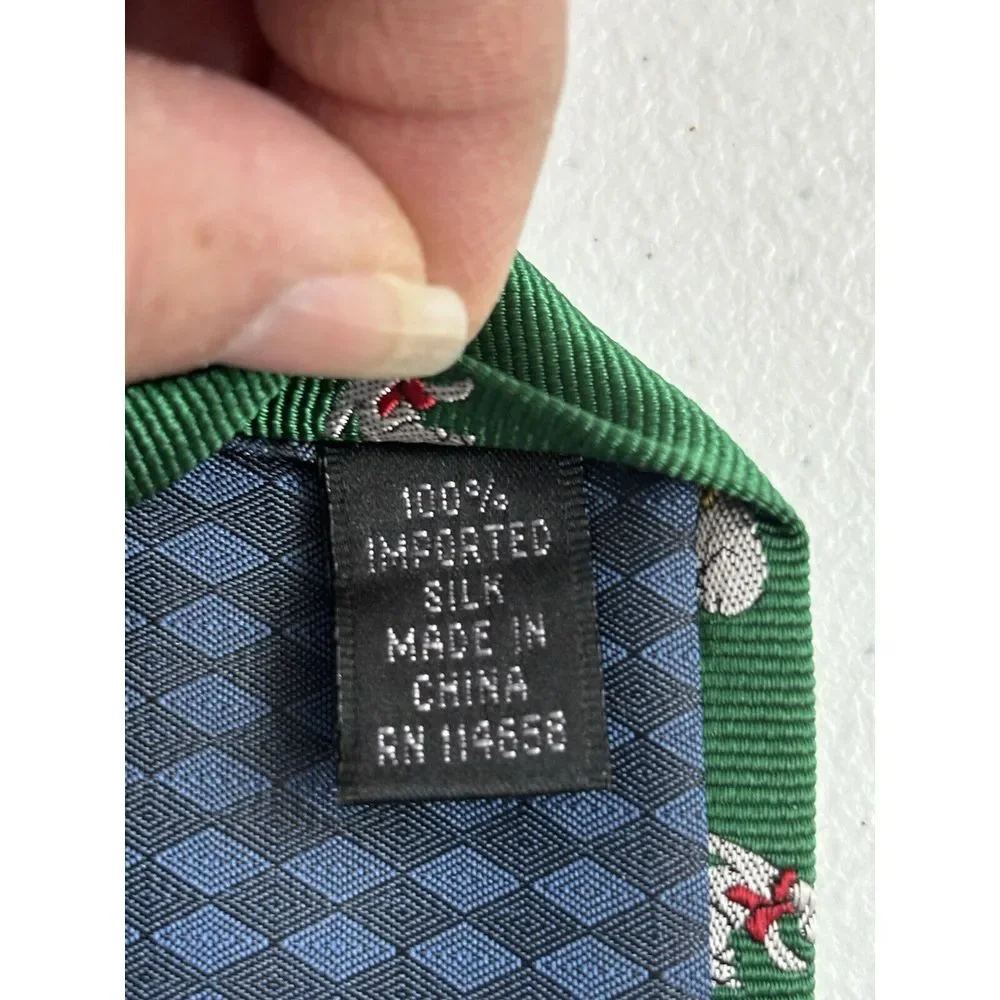 Club Room Boy's 100%‎ Silk Green Polar Bear Zipper Adjustable Necktie